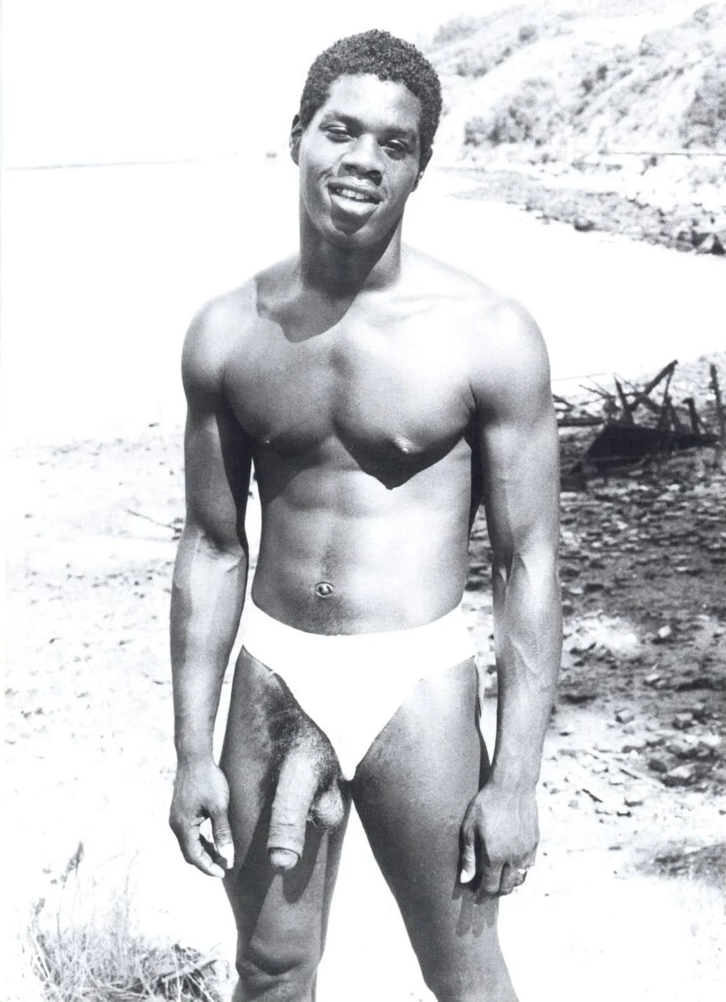 African Standing With His Cock Exposed