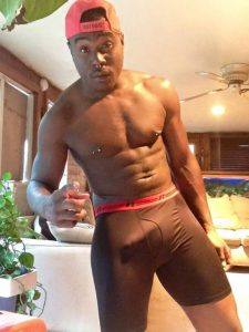 Black Cock Showing Through Shorts